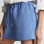 Reiss NEW  Blue Macey Linen Pull On Shorts Drawstring High Rise Size 14 Preppy Photo 2