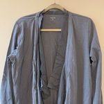 Garnet Hill Womens Size Medium Blue Silk Blend Drape Open Front Cardigan Photo 1