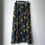 Vintage 80s/90s Green Trophy Crest Tassel Print Maxi Skirt M Size M Photo 0