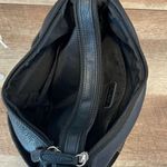 Aurielle Womens Leather Double Top Zippered Compartment‎ Shoulder Handbag Black Photo 7