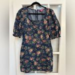 Betsey Johnson Square-Neck Puff-Sleeve Denim Corset Floral Dress Size M NWT Photo 12