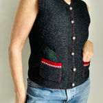 Hammerschmid Wool Vest Holiday Embroidery Gray Size Small Christmas/Winter Photo 0