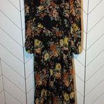 Veronica Beard  Women’s 4 Avani Silk Black Floral Long Puff Sleeve Maxi Dress Photo 0