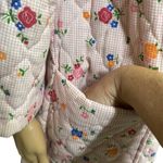 Vintage Sears Quilted Pink Floral Robe House Coat Pearl Snap Up Womens Medium Photo 6