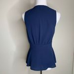 Chelsea 28 Navy Blue Sleeveless Blouse Peplum Sz Small Photo 1