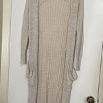 Free People tan knit long lightweight ribbed duster cardigan sweater size XS Photo 4