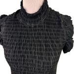 POL  Black Rushed Pleated High Neck Shirt NWT Size Medium Photo 1