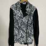 Alberto Makali Albert Makali Mixed Media Animal Print Moto Jacket Medium Photo 1