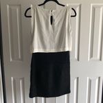 Maje  Black & White Tank Dress Wool Bottom Leather & Grommets Size 36 Photo 5