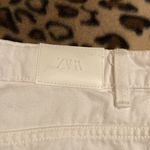 ZARA  Shorts White Jean Shorts Women’s Size 12 Distressed Edging Side Slit Shorts Photo 6