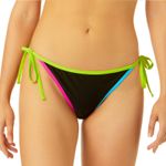 Salt + Cove Neon Trim Side Tie Bikini Black Size XS Photo 2