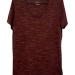 Nike Womens  DRI-FIT Maroon Heathered Scoop Shirt Iconic Swoosh Size XL EUC #0650 Photo 0