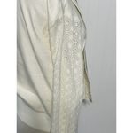 7 For All Mankind Eyelet Sleeve Casual Jacket Zip Up Button Up Cream Small Photo 4
