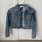 Sandro  Blue Denim jacket with lace-up details Size 34 Photo 7