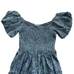 Petal and Pup  Smocked Tiered Puff Sleeve Floral Blue White Mini Dress Size 8 Photo 1