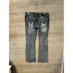 Miss Me JE8115BR Boot Women's Size 29 x 30 Flap Pockets Jeans Red White Blue Gem Photo 1