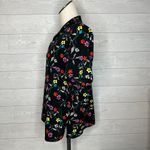 Impressions 80’s vintage  black floral button front blouse Size medium Photo 1