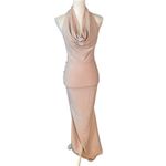 Selfie Leslie US XS Soleil Moon Halterneck Maxi Dress Sparkle Blush Formal Prom Photo 2