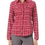 Columbia Snowy Nook Pink Cotton Flannel Plaid Western Snap Casual Shirt Top S Photo 0