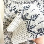 Garnet Hill Fair Isle Sweater Merino Wool Gray Blue Nordic Knit Women's Large Photo 7