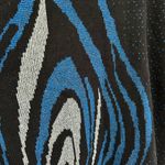 Vintage 1980’s Women’s Sweater Size 18 Blue Black Silver Metallic Photo 5