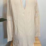 ASTR the Label Dress Cream Ivory Shift Mini Crochet Keyhole Lined-Cream- Photo 2