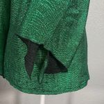 Cato Kelly Green Blouse Women M Flutter Split Sleeve Top Shiny Shimmery New Years Eve Photo 4