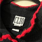 Vintage CLIO womens size large cardigan sweater cottage core embroidered crochet Black Photo 1