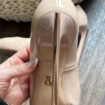 RALPH AND RUSSO NUDE PATENT WITH GOLD HIGH HEEL PUMP Size 8 Photo 5