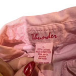 Harley Davidson Thunder Pink Tie Front Sleeveless Cropped Button-Up Womens Large Photo 1