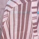 Frockk cotton striped dress / beach coverup sheer with pockets summer outfit Tan Size undefined Photo 1