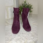 1. State  burgundy suede side zip booties sz 7.5 Photo 1