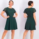 Gal Meets Glam NWT Festive Lace Mini Dark Green Dress US 6 Petite Photo 1
