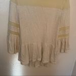 Abound  Ruffle Peplum Blouse Bell Sleeve White Mesh Photo 3