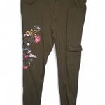 Matilda Jane Y2K 2000s Green floral embroidered cargo pants xl Photo 1