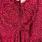 Bloom‎ Chic Midi Dress Milkmaid 18 20 Red Polka Dot Sweetheart Tiered Flutter Sl Size undefined Photo 6