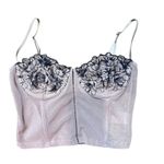 White Fox Boutique White Fox Floral Lace Bustier Corset Top Beige Black Size Small Photo 0