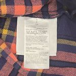 Old Navy Maternity S Utility Flannel Boyfriend Shirt Button Down Dark Star Plaid Photo 4