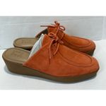 Naturalizer Taline Mules Clogs Suede Leather Lace Up Comfort Orange Shoes 11 Photo 9