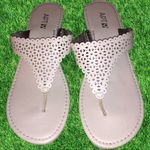 Apt. 9  like new! White lace cut design thong sandals Photo 1