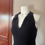 DKNY Jeans Black Fitted Sleeveless Knit Ribbed Top L Photo 1