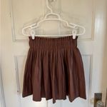 7 For All Mankind NWT  brown pleated faux leather shirt size small Photo 3