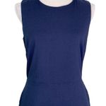 J. McLaughlin Sheath Dress Navy 10 Sleeveless Scallop Tiers Stretch Photo 5