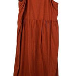 Urban Renewal Sz Small Orange 100% Linen Sleeveless Babydoll Dress Boho Flowy Photo 0
