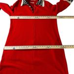 Vanity Fair Vintage  Red Fleece Gown Robe Leopard Print Collar & Cuffs Sz 18 Photo 3