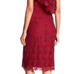 Nanette Lepore One-Shoulder Dress Lace Cranberry Red Midi Size 10 NWT $159.00 Photo 2