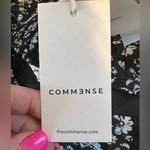 Commense Women’s Medium Navy Blue Floral Sleeveless MIDI Dress Tie Strap NWT Photo 7