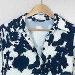 ZARA  SATIN EFFECT SHIRT BLACK WHITE ANIMAL PRINT SIZE S Photo 3