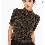 Kate Spade  New‎ York Metallic Sparkle Mock Neck Puff Sleeve Top, XL Photo 9