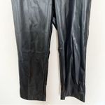 Alexia Admor Black Faux Leather Wide Leg Trouser Pants Size 12 Formal Dressy Photo 2